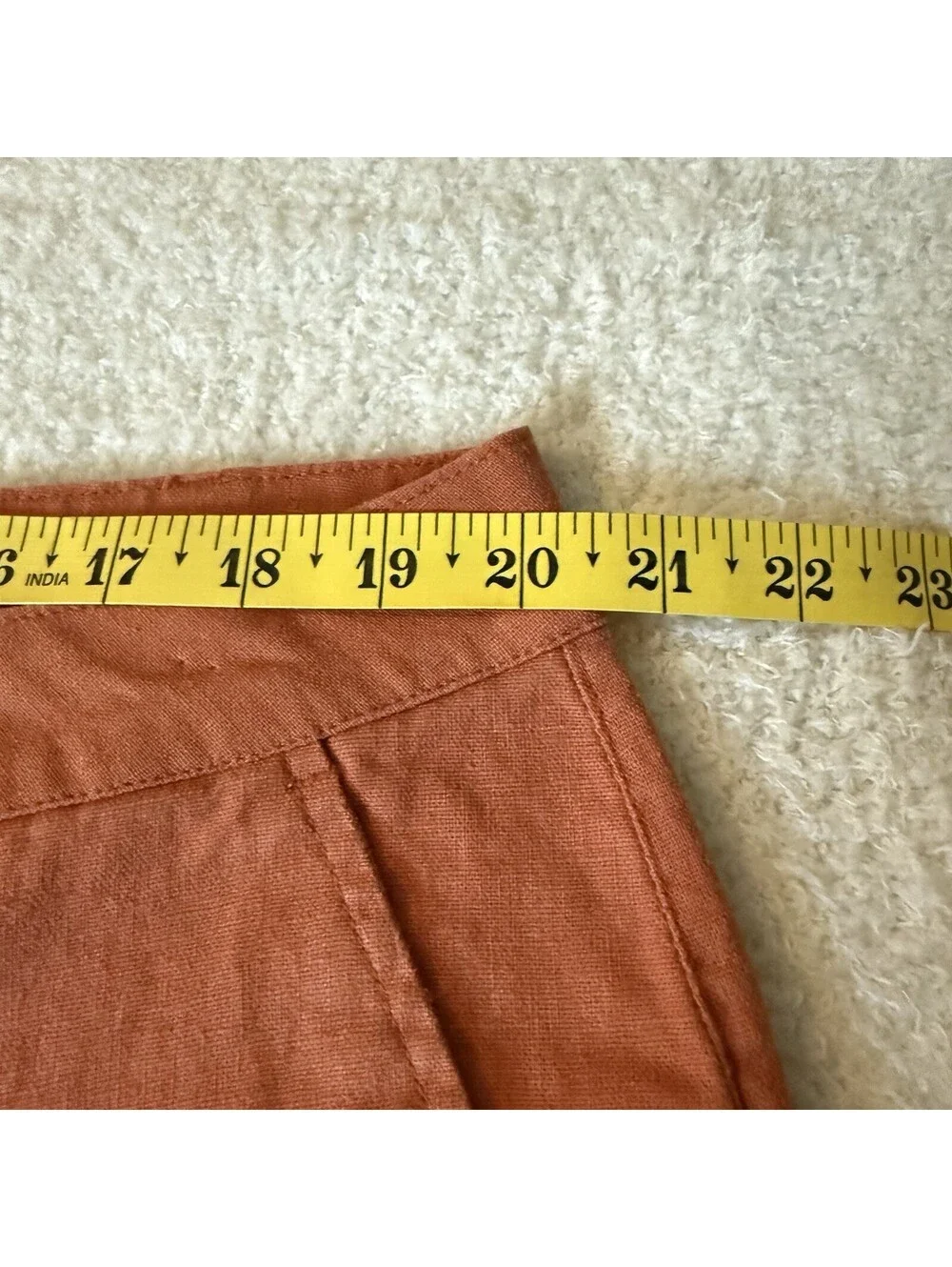 American Tall Men’s Linen Blend Shorts Orange 40XT Casual Flat Front